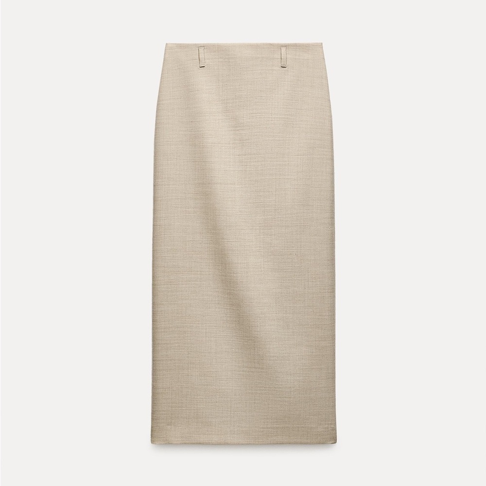 Wool Blend Pencil Skirt